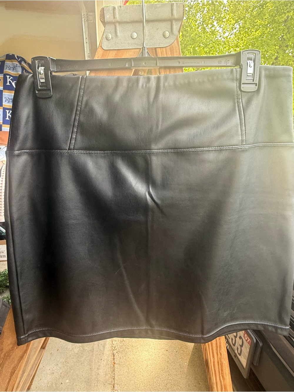 Tinseltown Black Faux Leather Mini Skirt